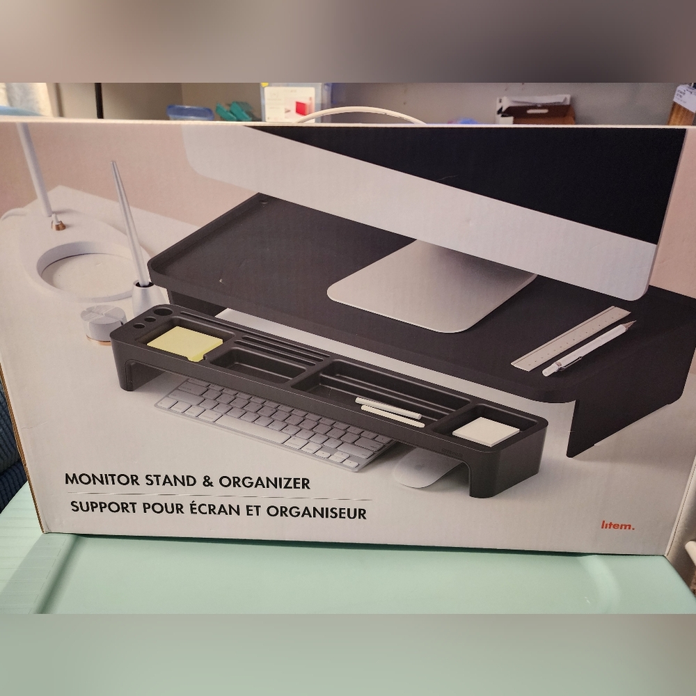 Monitor stand & organizer (black)